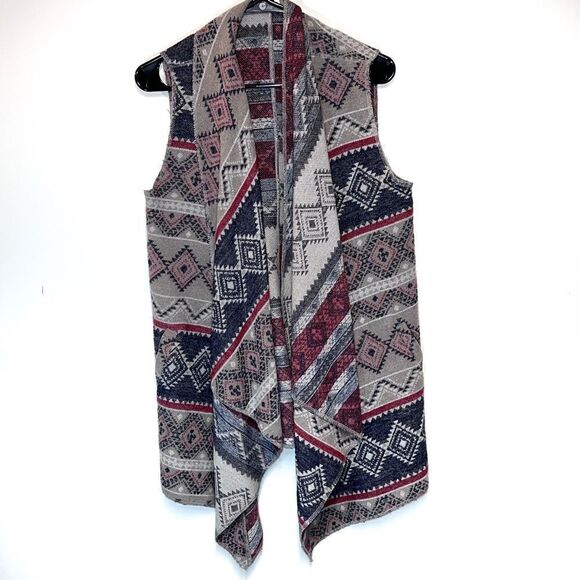 Aztec Asymmetrical Vest by Tribal Jeans Womens Sz S - Picture 1 of 6